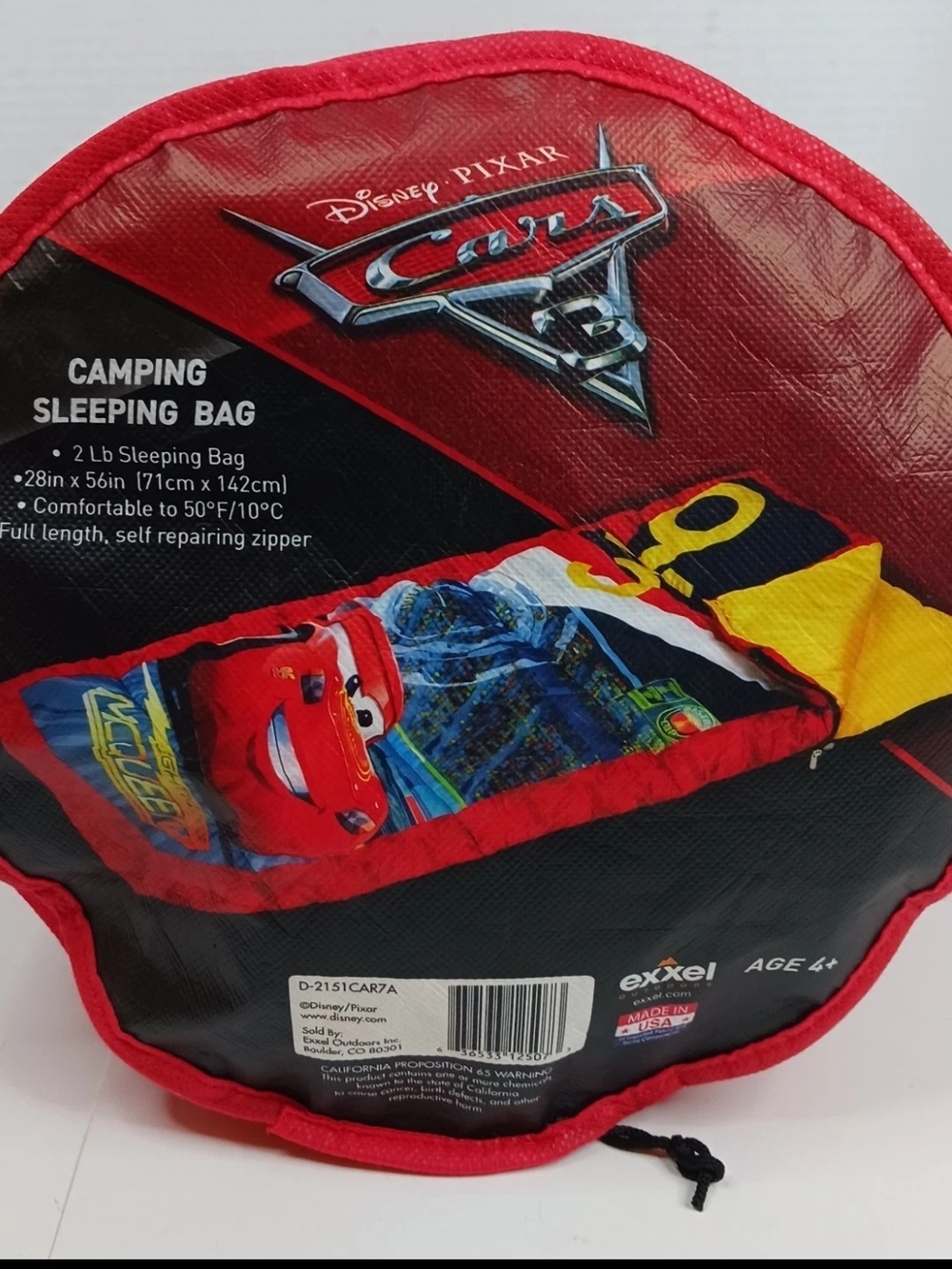 Disney Pixar - Cars 3 - Lightning McQueen - Kids Camping Sleeping